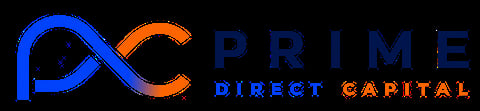 Prime Direct Capital logo featuring blue and orange infinity symbol with company name text
