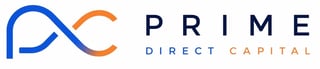 Prime Direct Capital logo with blue and orange curved lines and company name text